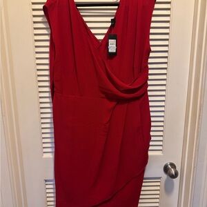 City Chic Asymmetrical Red Dress